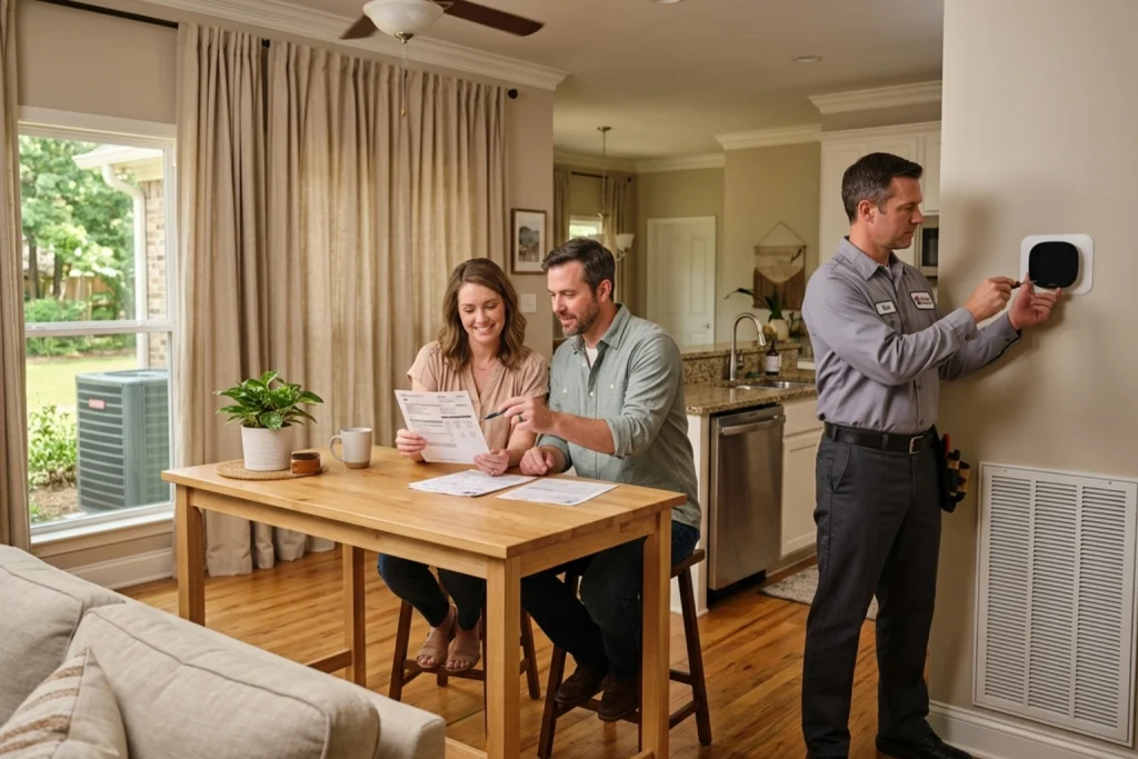 Homeowners reducing cooling costs with AC maintenance